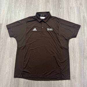 Adidas Western Michigan Broncos Polo Shirt Men's 2XL XXL Brown Golf Golfing WMU